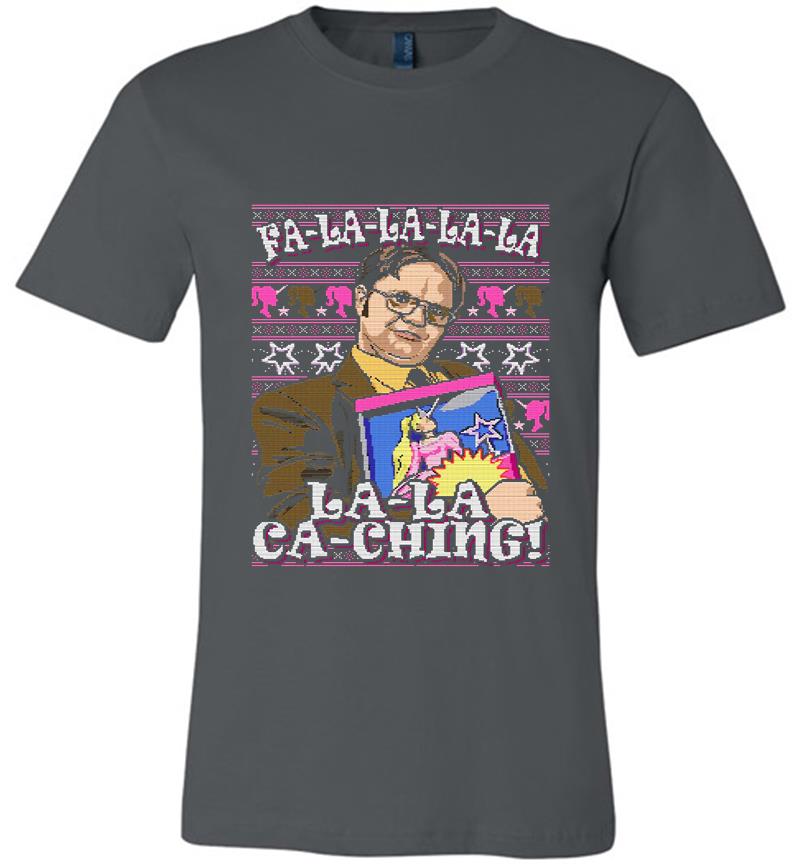 Dwight Schrute Fa-la-la-la-la La-la Ca-ching Premium T-shirt