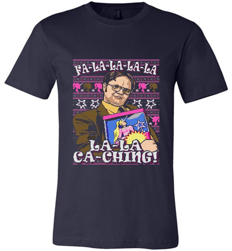 Inktee Store - Dwight Schrute Fa-La-La-La-La La-La Ca-Ching Premium T-Shirt Image