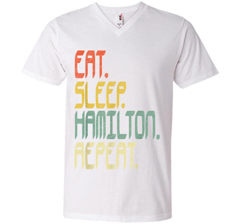 Inktee Store - Eat Sleep Hamilton Repeat . Hamilton Idea V-Neck T-Shirt Image