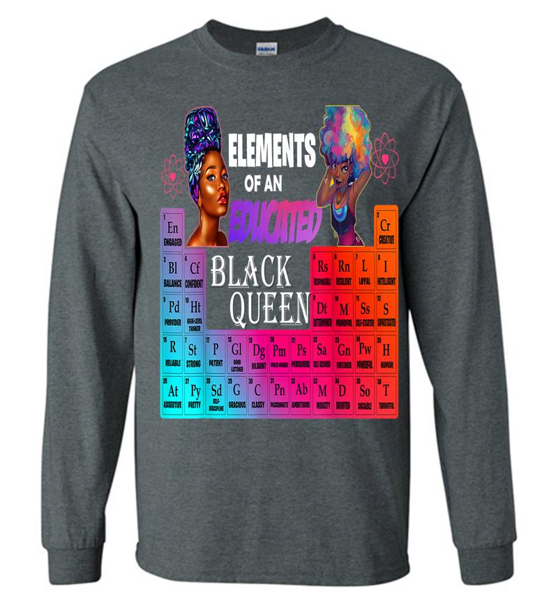 Inktee Store - Elements Of A Black Queen African American Long Sleeve T-Shirt Image