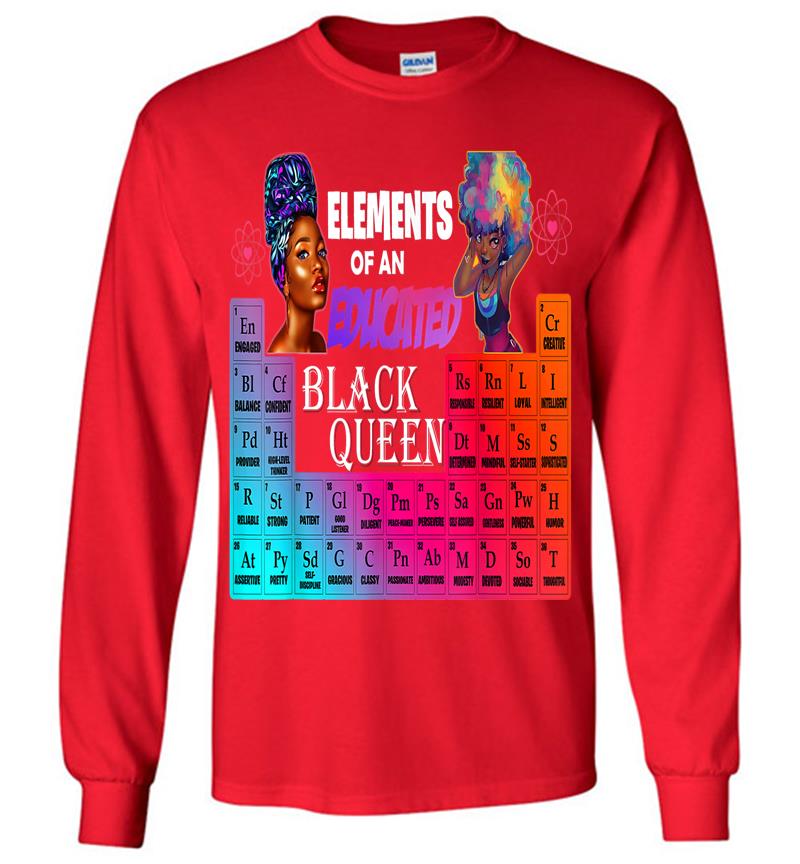 Inktee Store - Elements Of A Black Queen African American Long Sleeve T-Shirt Image