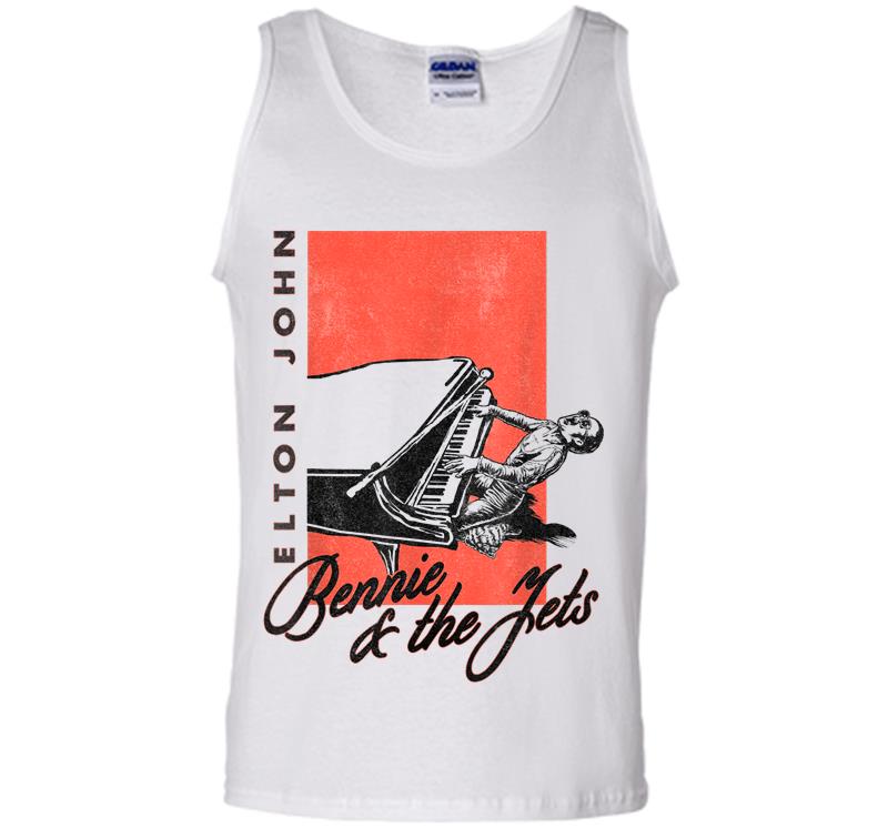 Inktee Store - Elton John Official Bennie And The Jets Piano Mens Tank Top Image