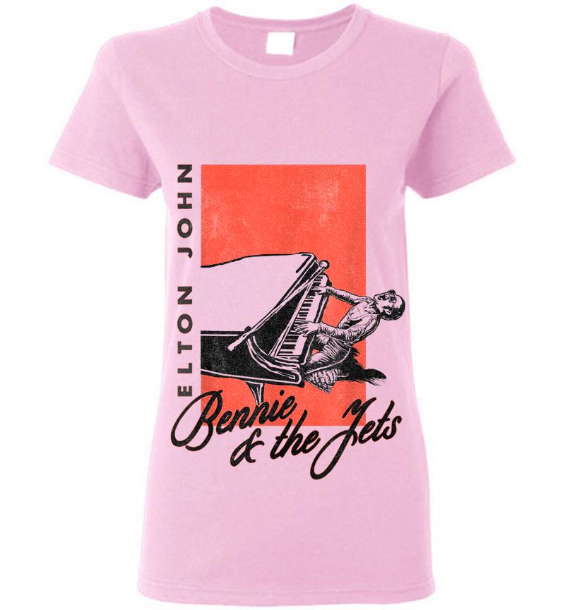 Inktee Store - Elton John Official Bennie And The Jets Piano Womens T-Shirt Image
