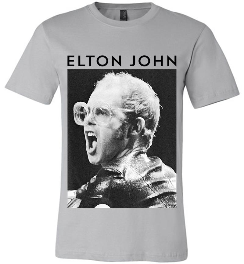 Inktee Store - Elton John Official Black &Amp; White Photo Premium T-Shirt Image