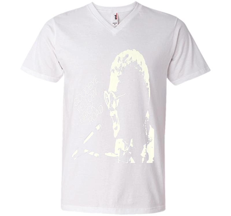 Inktee Store - Elton John Official Goodbye Yellow Brick Road Cover Premium V-Neck T-Shirt Image
