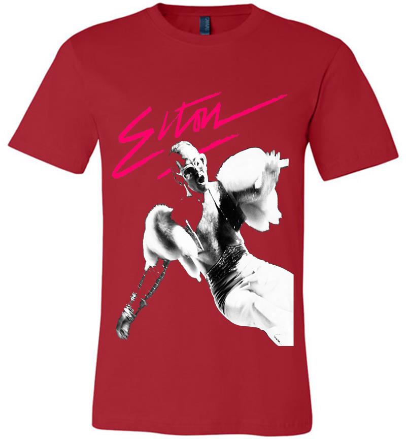 Inktee Store - Elton John Official Pink Brush Photo Premium Premium T-Shirt Image