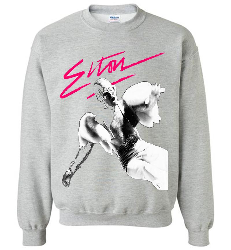 Inktee Store - Elton John Official Pink Brush Photo Premium Sweatshirt Image