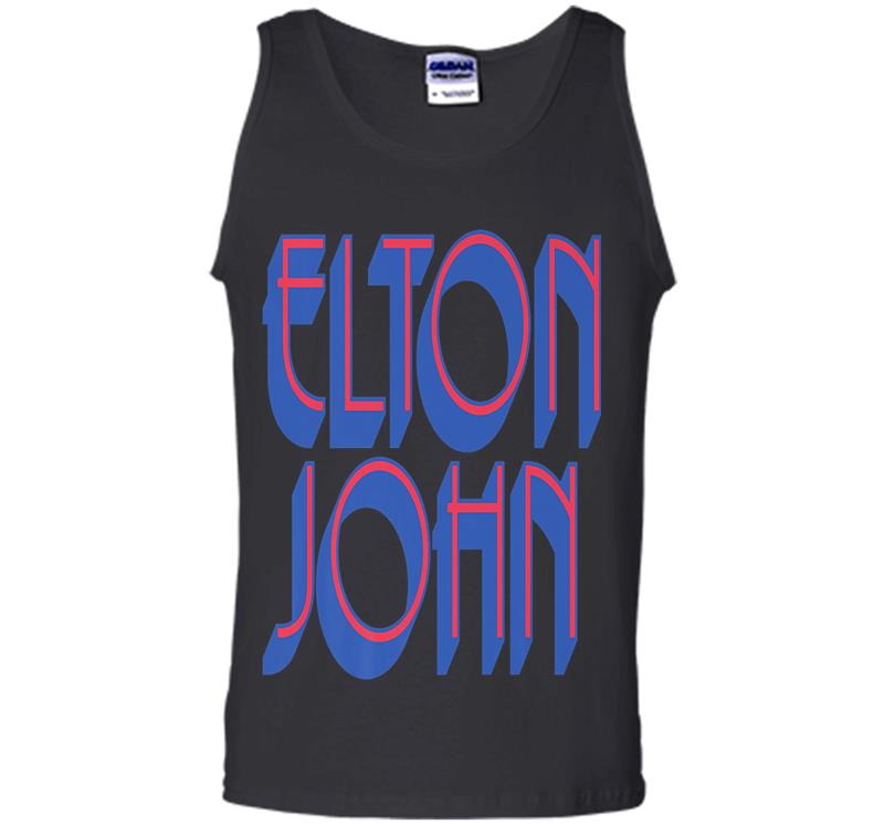 Inktee Store - Elton John Official Text Logo Premium Mens Tank Top Image
