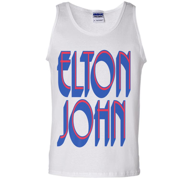 Inktee Store - Elton John Official Text Logo Premium Mens Tank Top Image