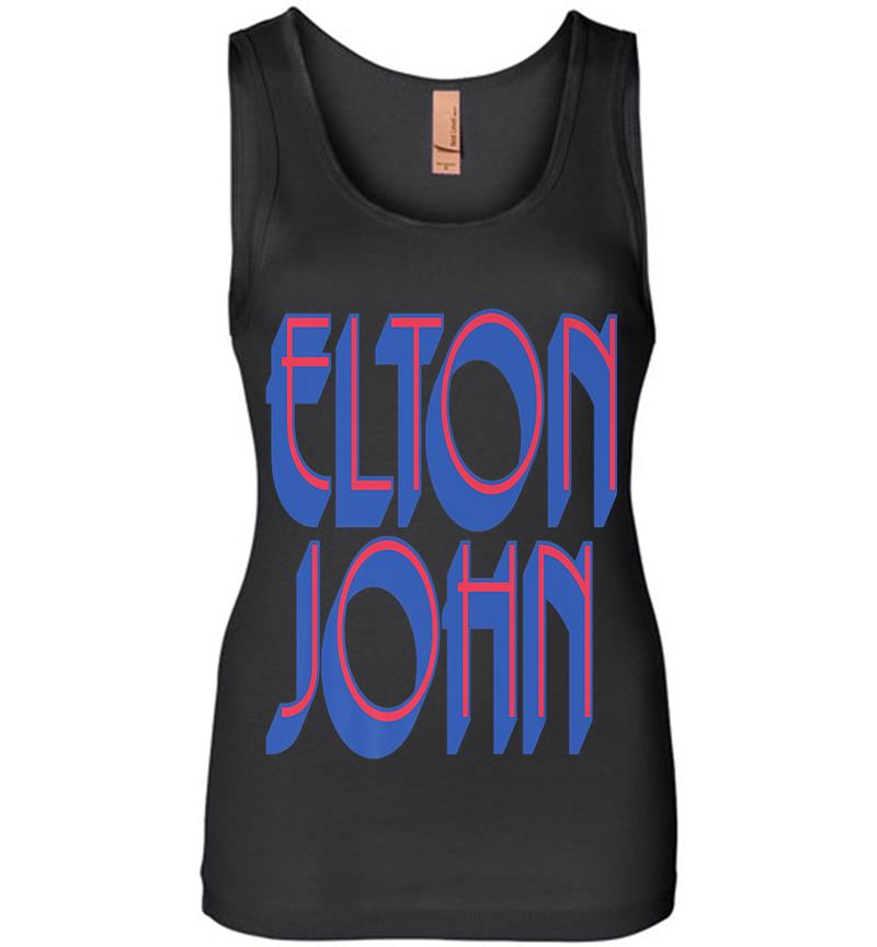 Elton John Official Text Logo Premium Womens Jersey Tank Top