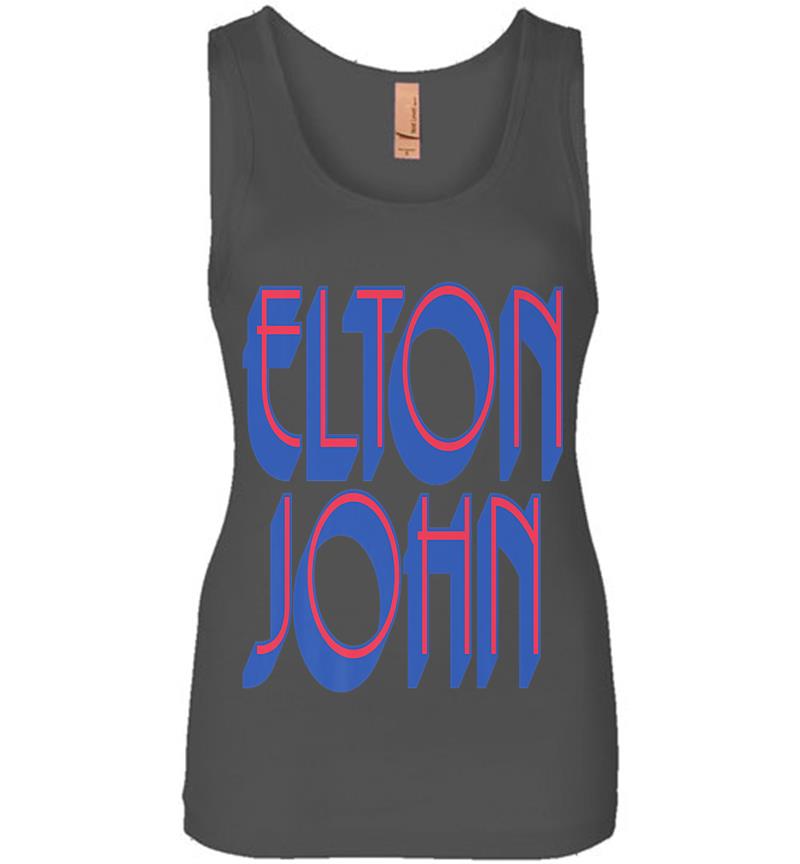 Inktee Store - Elton John Official Text Logo Premium Womens Jersey Tank Top Image