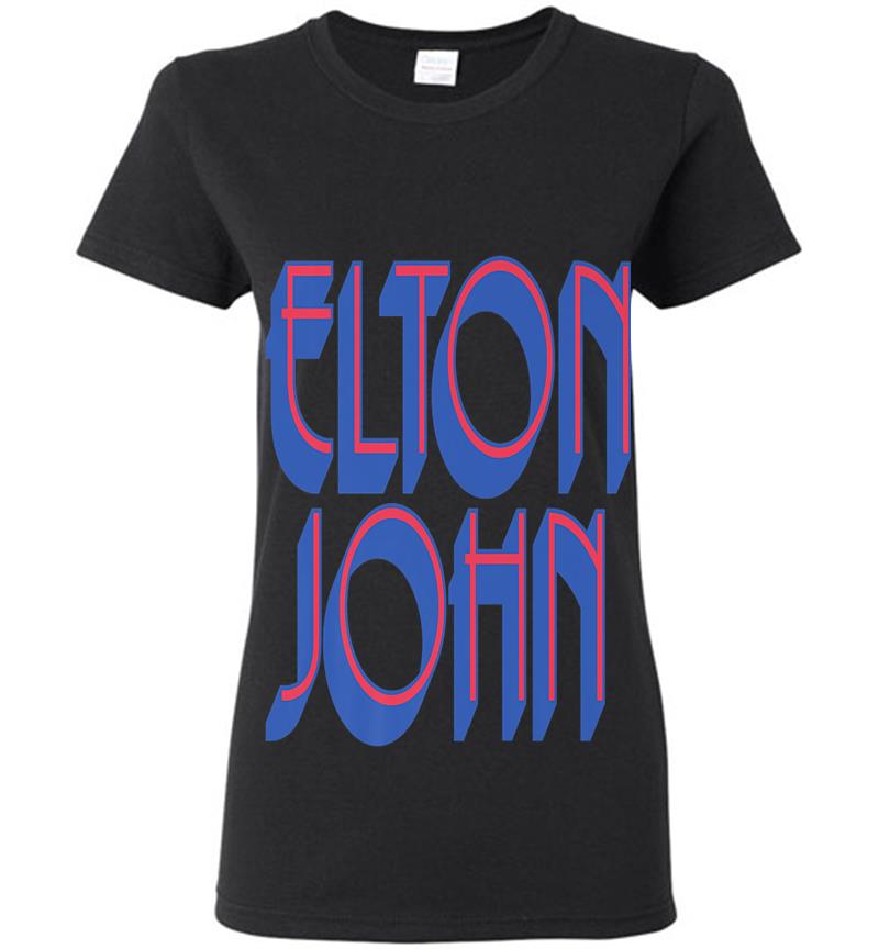 Elton John Official Text Logo Premium Womens T-shirt