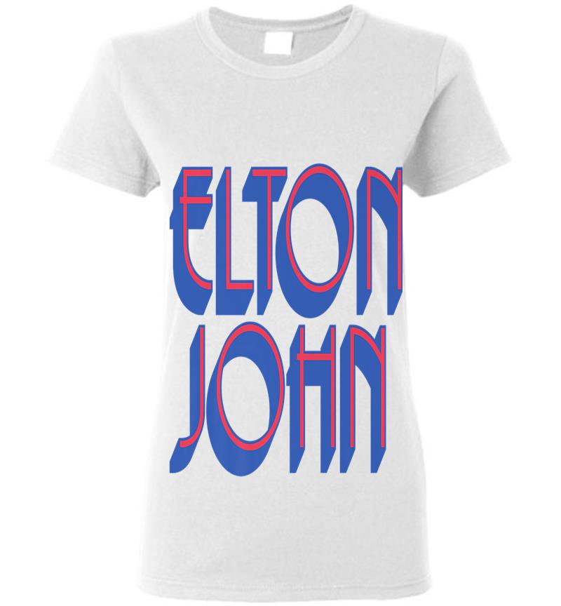 Inktee Store - Elton John Official Text Logo Premium Womens T-Shirt Image