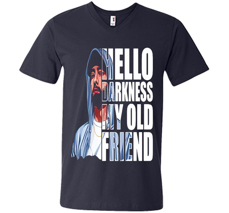 Inktee Store - Eminem Hello Darkness My Old Friend V-Neck T-Shirt Image