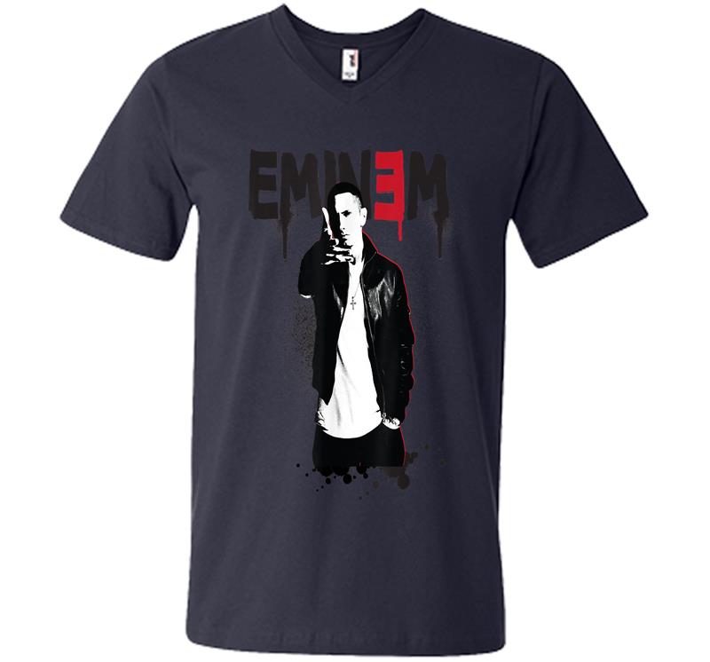 Inktee Store - Eminem Official Sprayed Up V-Neck T-Shirt Image