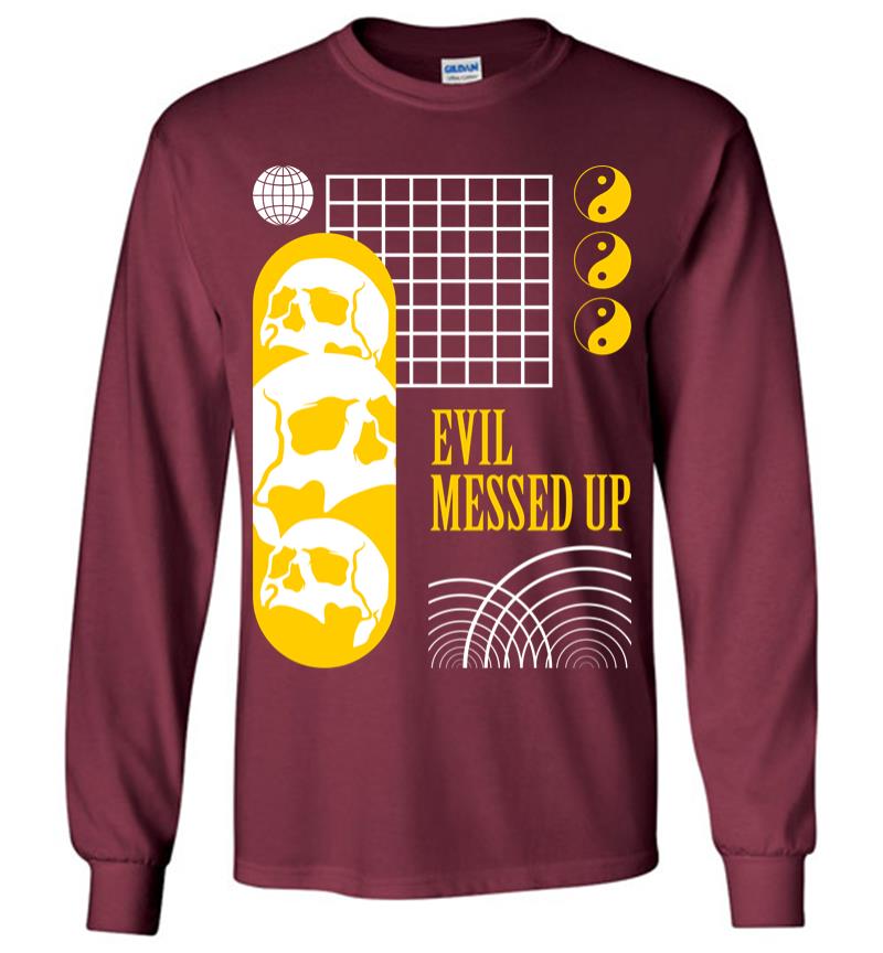 Inktee Store - Evil Messed Up Long Sleeve T-Shirt Image