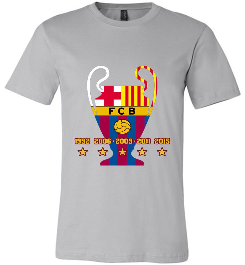 Inktee Store - F.c. Barcelona 5Th Champions League Star Premium T-Shirt Image