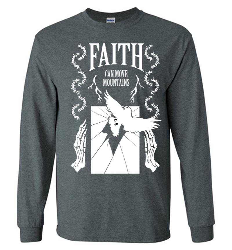 Inktee Store - Faith Can Move Mountain Long Sleeve T-Shirt Image