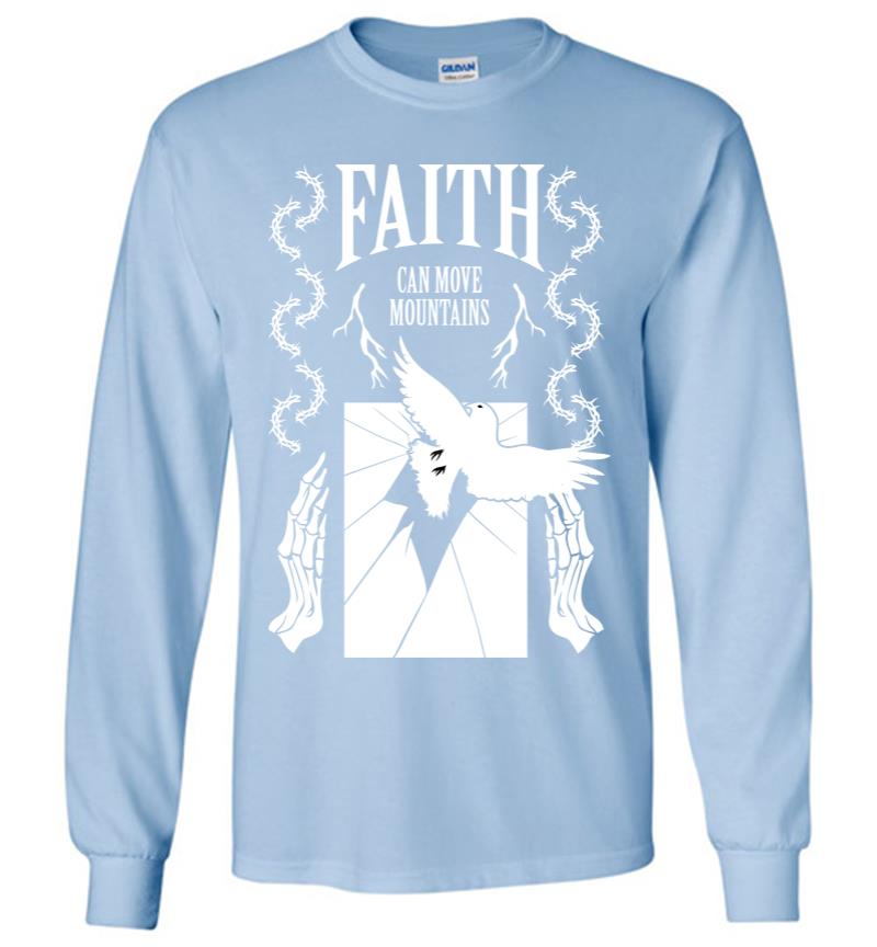 Inktee Store - Faith Can Move Mountain Long Sleeve T-Shirt Image