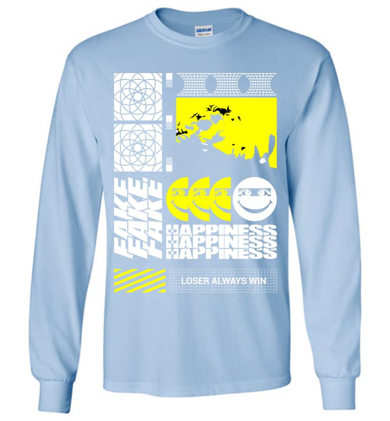 Inktee Store - Fake Happiness Long Sleeve T-Shirt Image