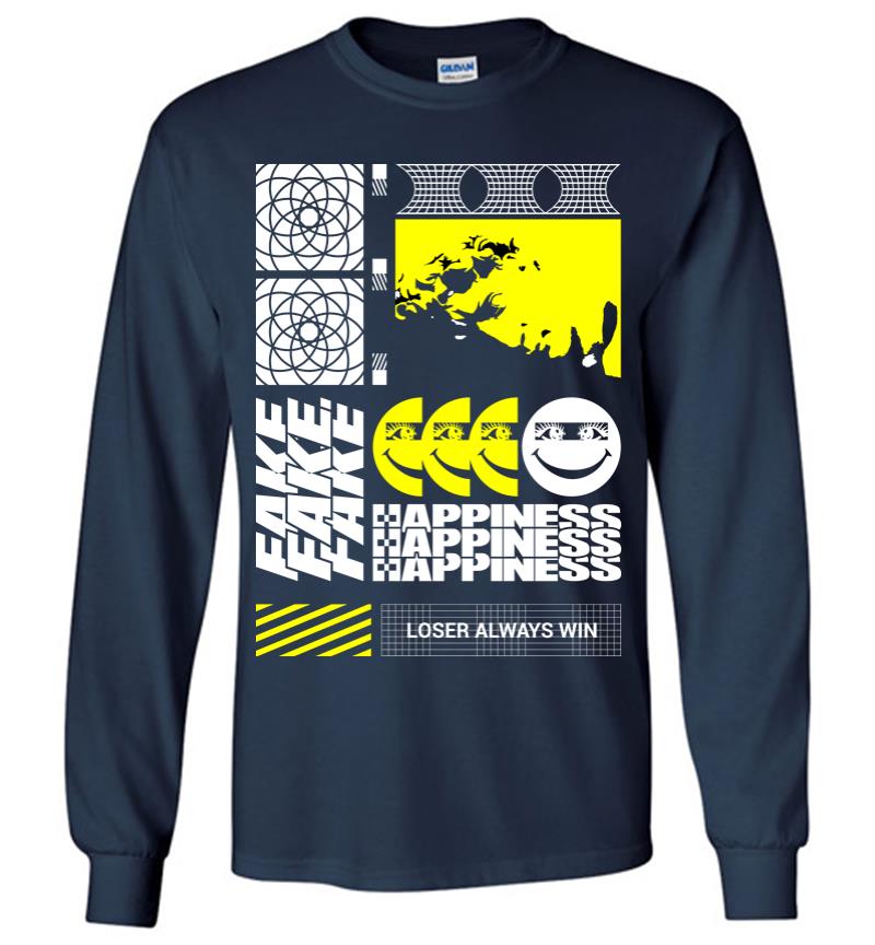 Inktee Store - Fake Happiness Long Sleeve T-Shirt Image