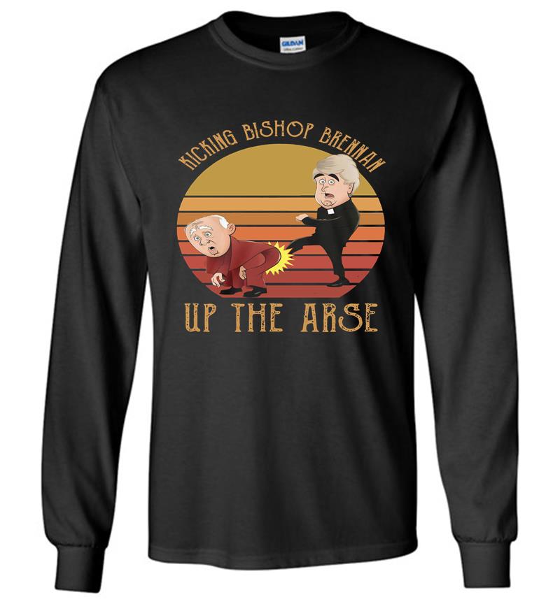 Father Ted Kicking Bishop Brennan Up The Arse Vintage Long Sleeve T-Shirt