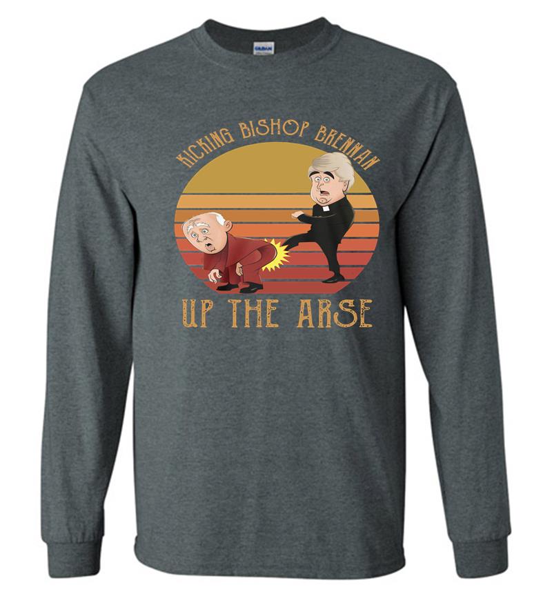 Inktee Store - Father Ted Kicking Bishop Brennan Up The Arse Vintage Long Sleeve T-Shirt Image