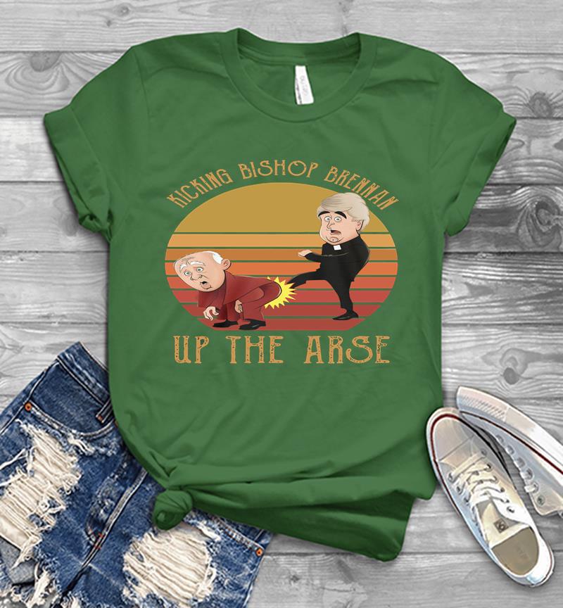 Inktee Store - Father Ted Kicking Bishop Brennan Up The Arse Vintage Mens T-Shirt Image