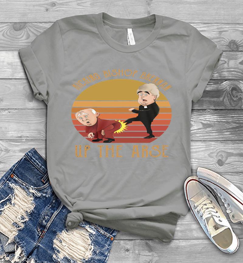Inktee Store - Father Ted Kicking Bishop Brennan Up The Arse Vintage Mens T-Shirt Image