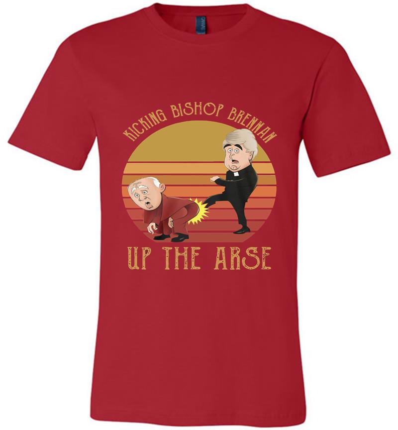 Inktee Store - Father Ted Kicking Bishop Brennan Up The Arse Vintage Premium T-Shirt Image