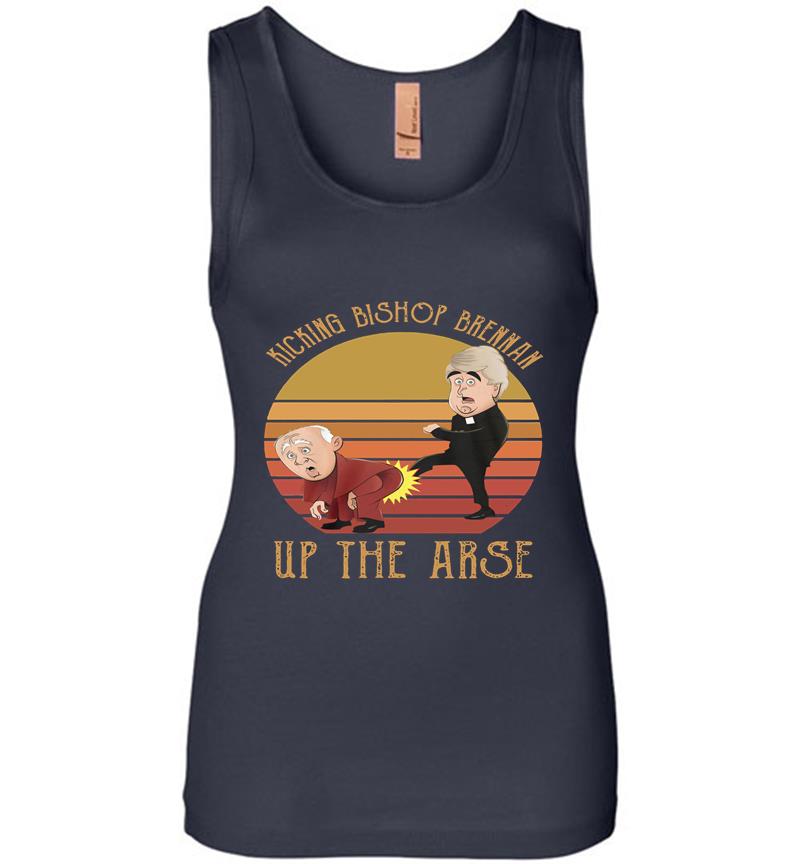 Inktee Store - Father Ted Kicking Bishop Brennan Up The Arse Vintage Womens Jersey Tank Top Image