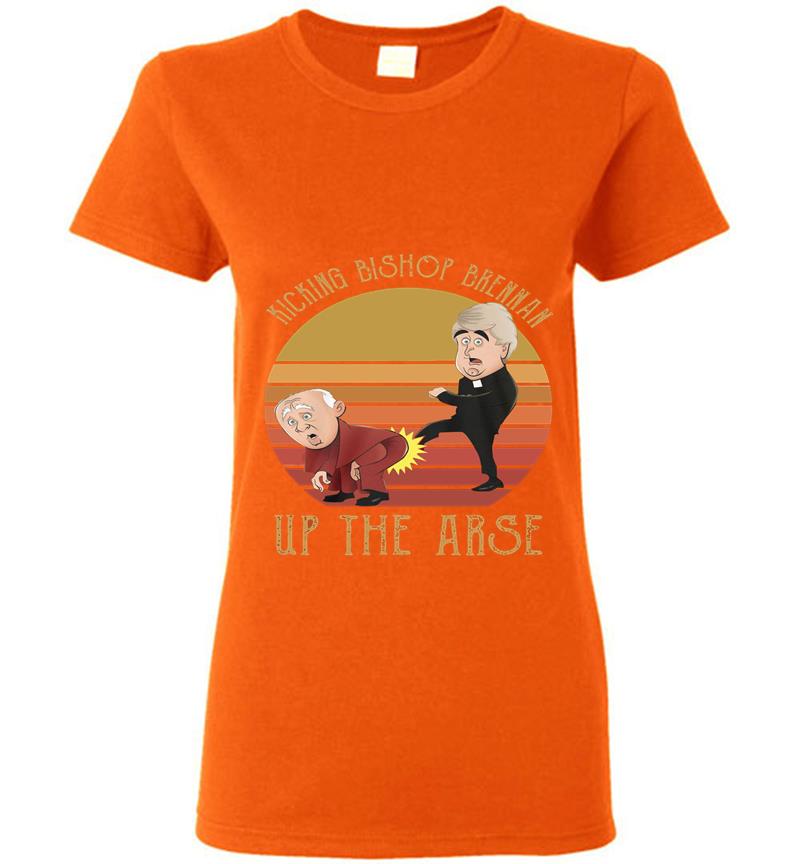 Inktee Store - Father Ted Kicking Bishop Brennan Up The Arse Vintage Womens T-Shirt Image