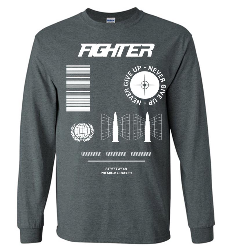 Inktee Store - Fighter Never Give Up Long Sleeve T-Shirt Image