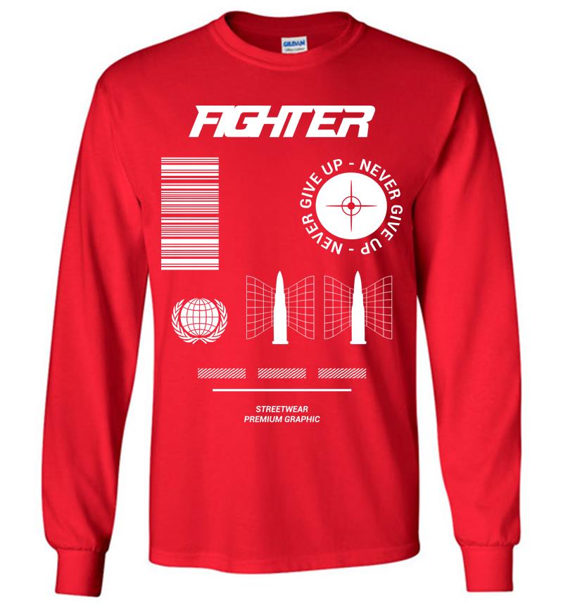 Inktee Store - Fighter Never Give Up Long Sleeve T-Shirt Image
