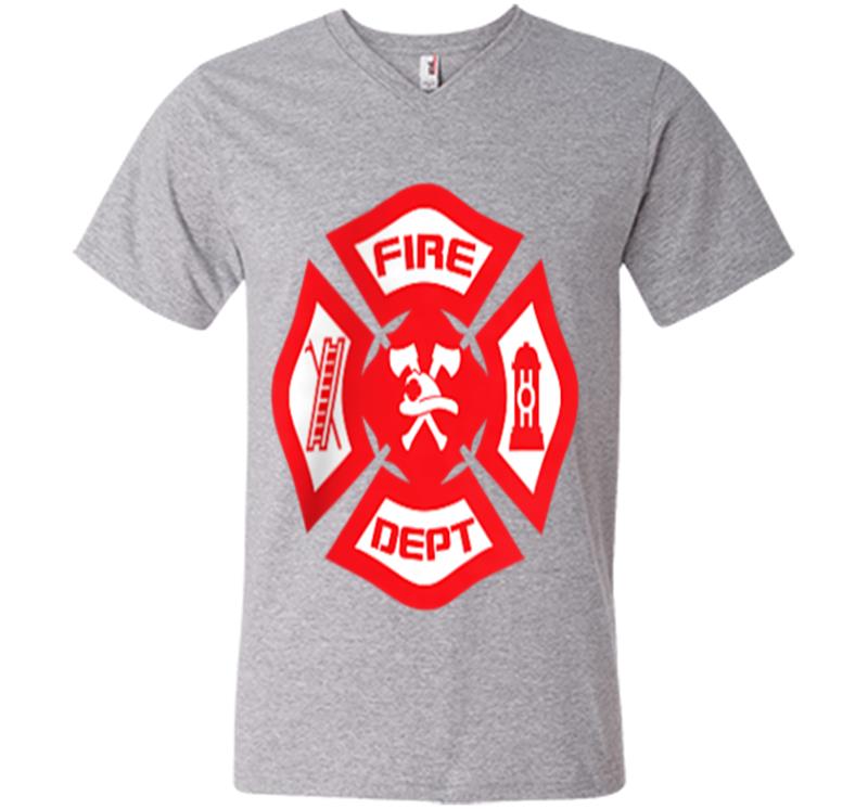 Inktee Store - Fire Departt Uniform - Official Firefighter Gear V-Neck T-Shirt Image