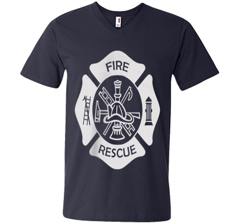 Inktee Store - Firefighter Uniform - Official Fire Gear V-Neck T-Shirt Image