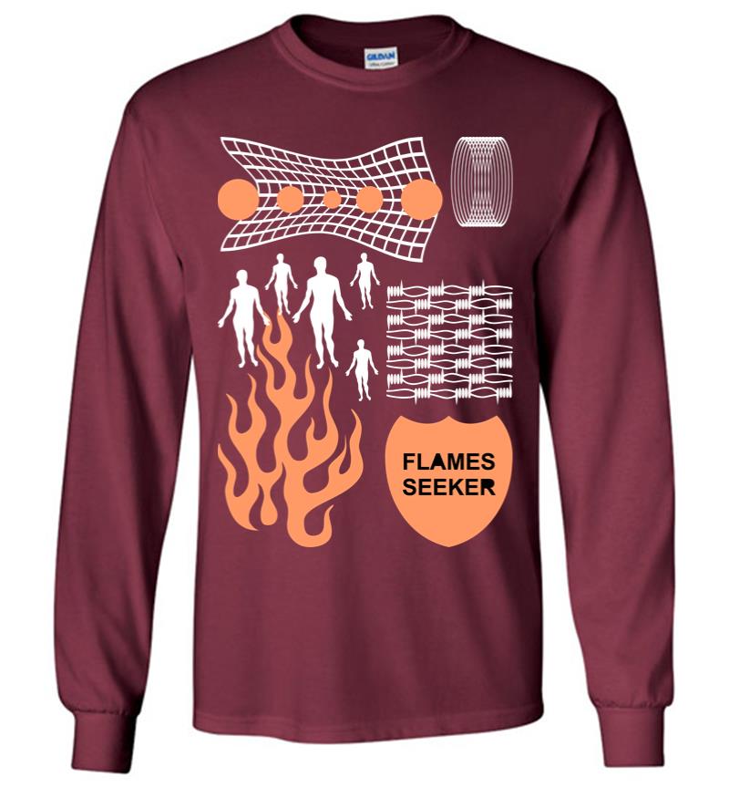 Inktee Store - Flames Seeker Long Sleeve T-Shirt Image