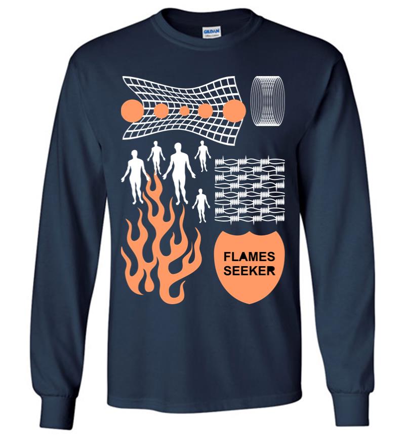 Inktee Store - Flames Seeker Long Sleeve T-Shirt Image