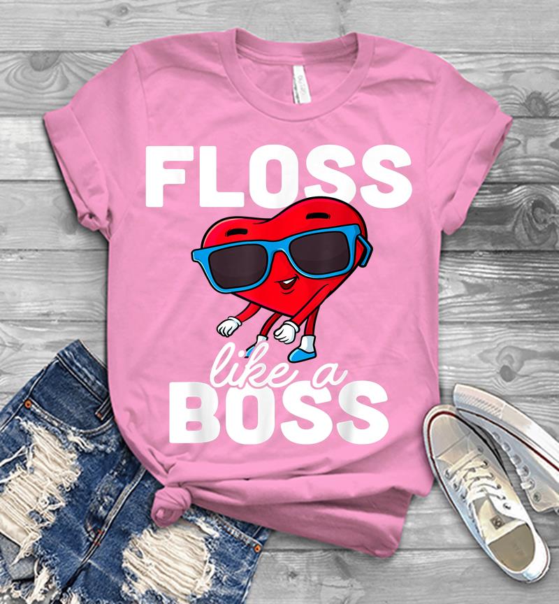 Inktee Store - Floss Like A Boss Valentines Day Boy Valentine Boys Flossing Mens T-Shirt Image