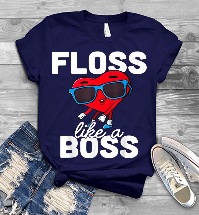 Inktee Store - Floss Like A Boss Valentines Day Boy Valentine Boys Flossing Mens T-Shirt Image