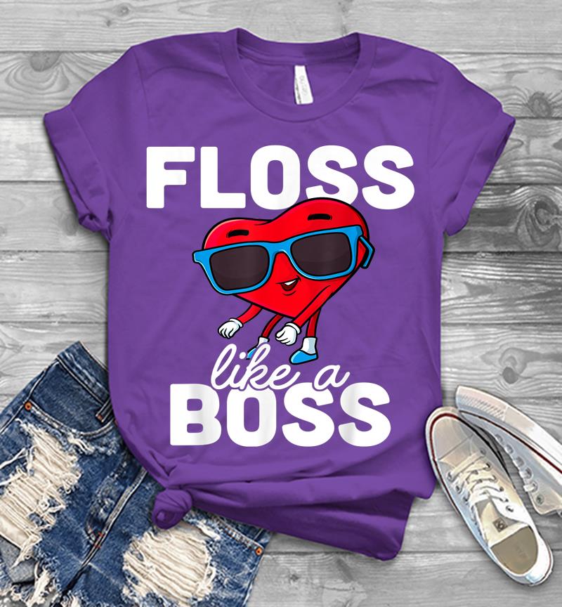 Inktee Store - Floss Like A Boss Valentines Day Boy Valentine Boys Flossing Mens T-Shirt Image