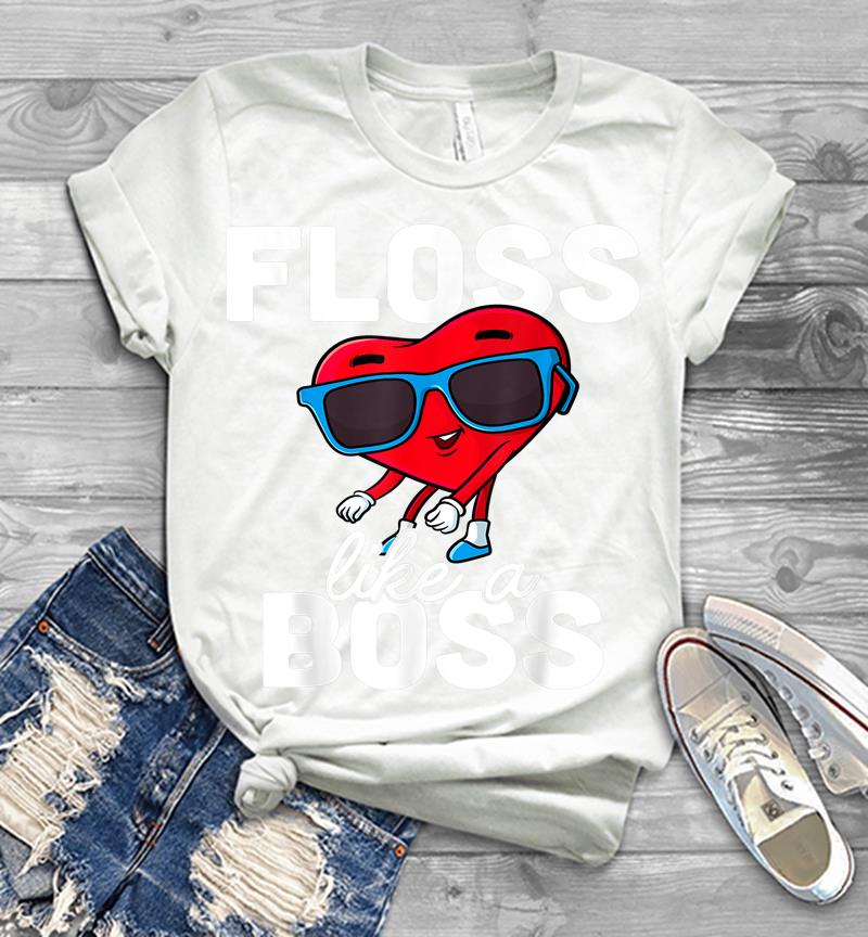 Inktee Store - Floss Like A Boss Valentines Day Boy Valentine Boys Flossing Mens T-Shirt Image