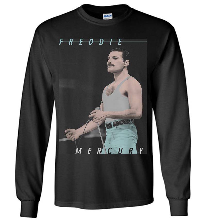 Freddie Mercury Official Blue Jeans Live Icon Long Sleeve T-shirt