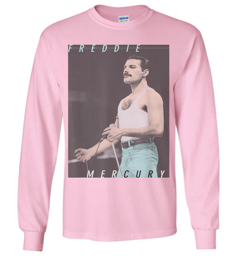 Inktee Store - Freddie Mercury Official Blue Jeans Live Icon Long Sleeve T-Shirt Image