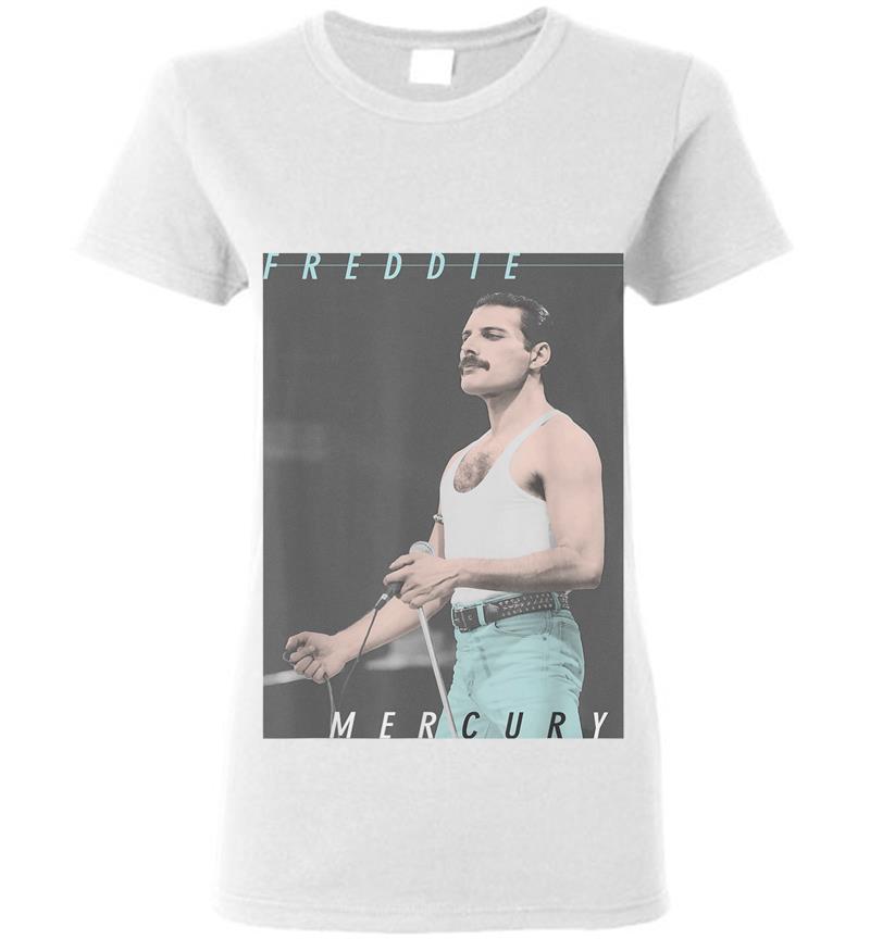Inktee Store - Freddie Mercury Official Blue Jeans Live Icon Womens T-Shirt Image