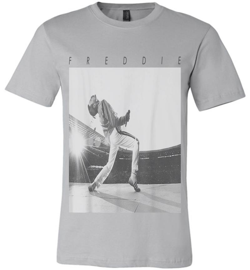 Inktee Store - Freddie Mercury Official Howl Stage Icon B&Amp;W Photo Premium T-Shirt Image