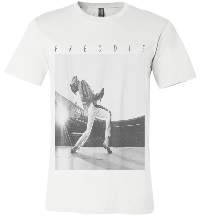 Inktee Store - Freddie Mercury Official Howl Stage Icon B&Amp;W Photo Premium T-Shirt Image