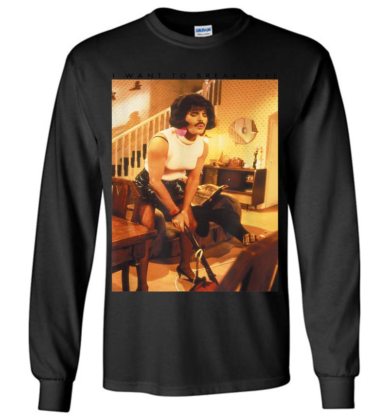 Freddie Mercury Official I Want To Break Free Hoover Long Sleeve T-shirt