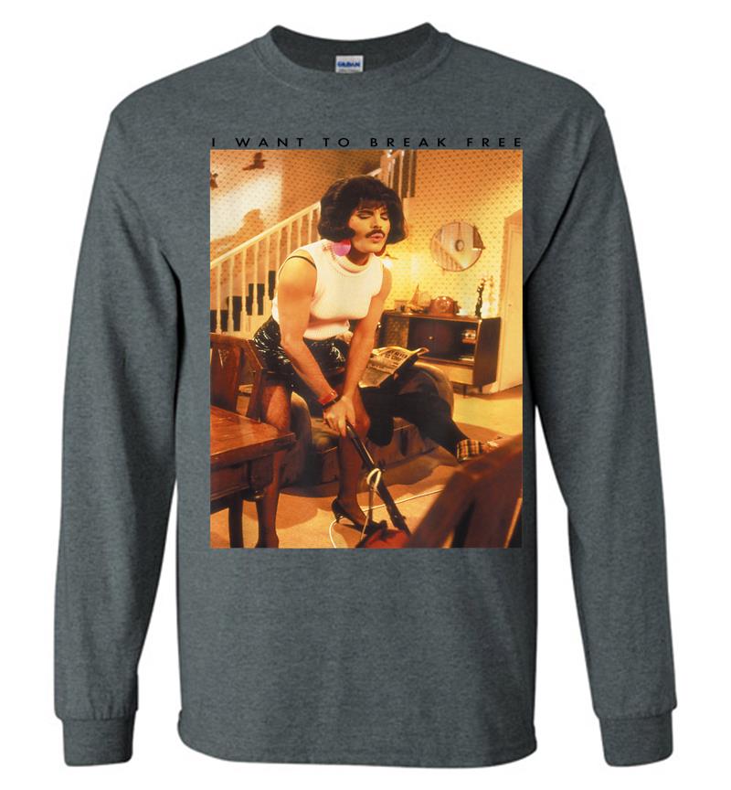Inktee Store - Freddie Mercury Official I Want To Break Free Hoover Long Sleeve T-Shirt Image