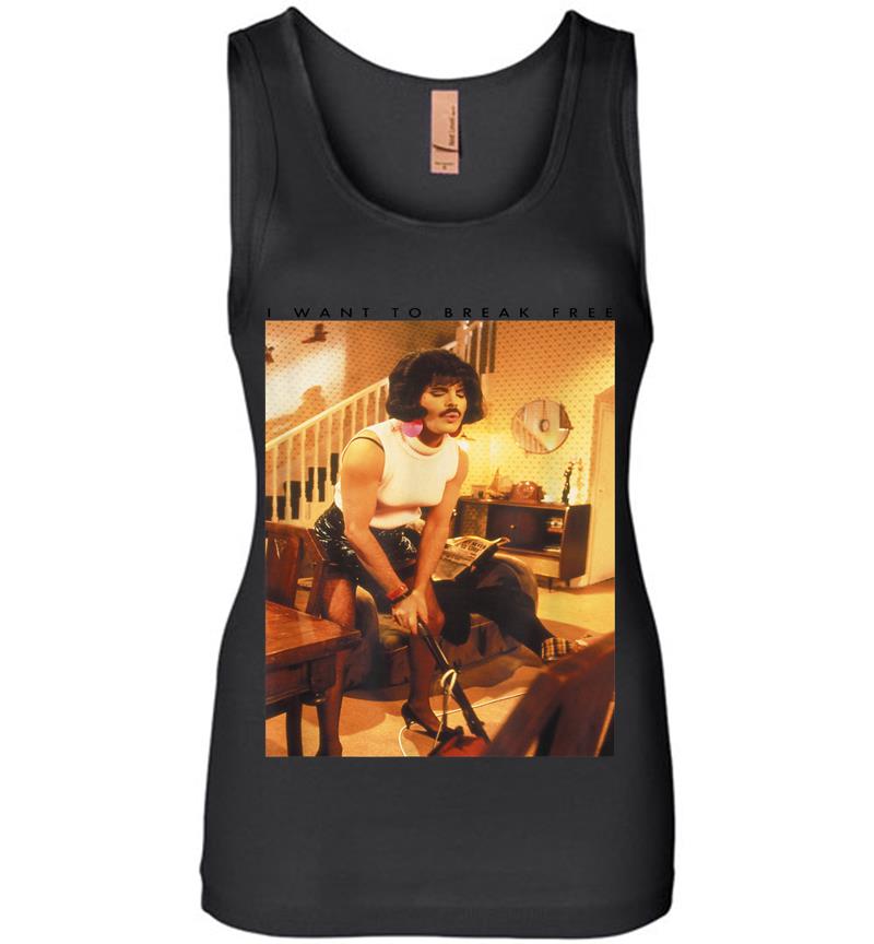 Freddie Mercury Official I Want To Break Free Hoover Womens Jersey Tank Top
